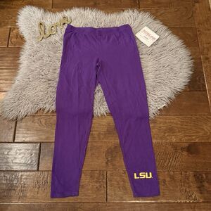 Sideline Apparel LSU Leggings Purple with Gold Logo Size Medium Cotton NWT